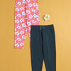 Girls Leggings Navy & Pink Pack of 2