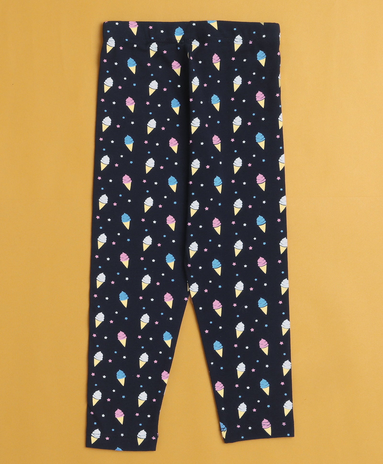 Girls Leggings Peach & Navy Pack of 2