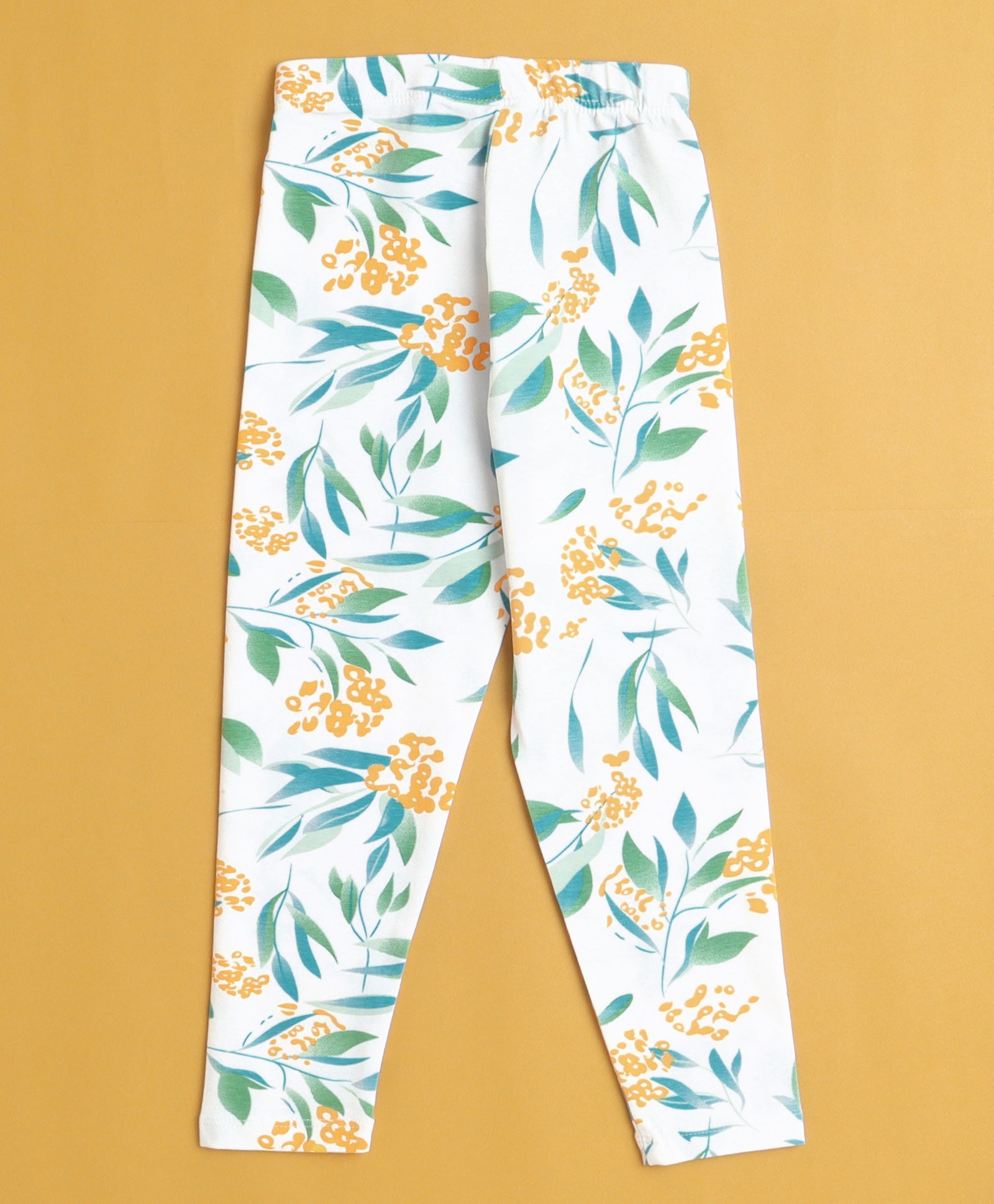Girls Leggings Green & White Pack of 2