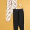 Girls Leggings Black & Cream Pack of 2
