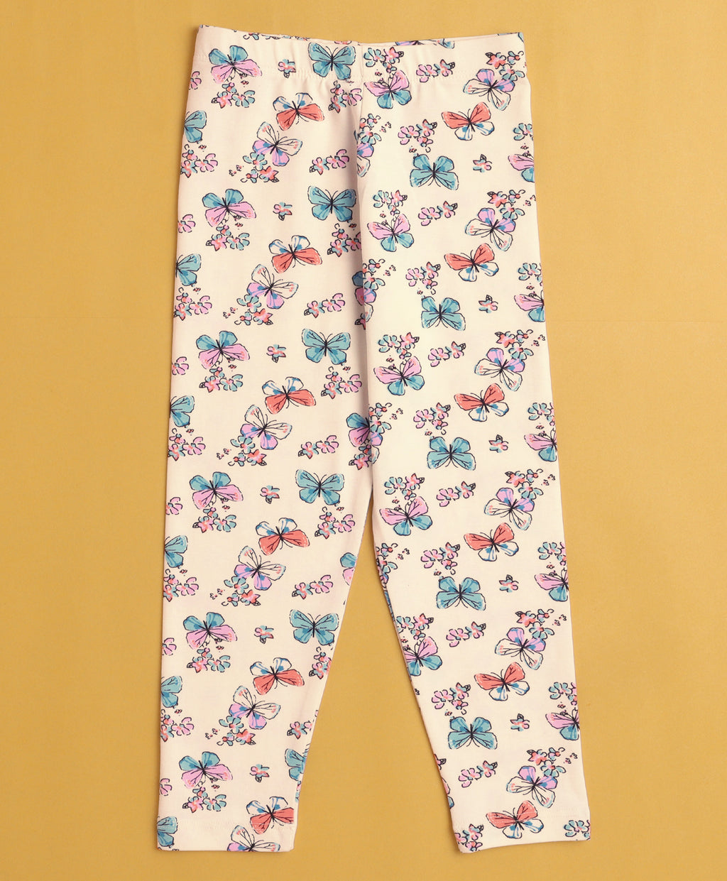 Bumzee Black & Cream Animal Print Leggings, Pack of 2, 100% Cotton