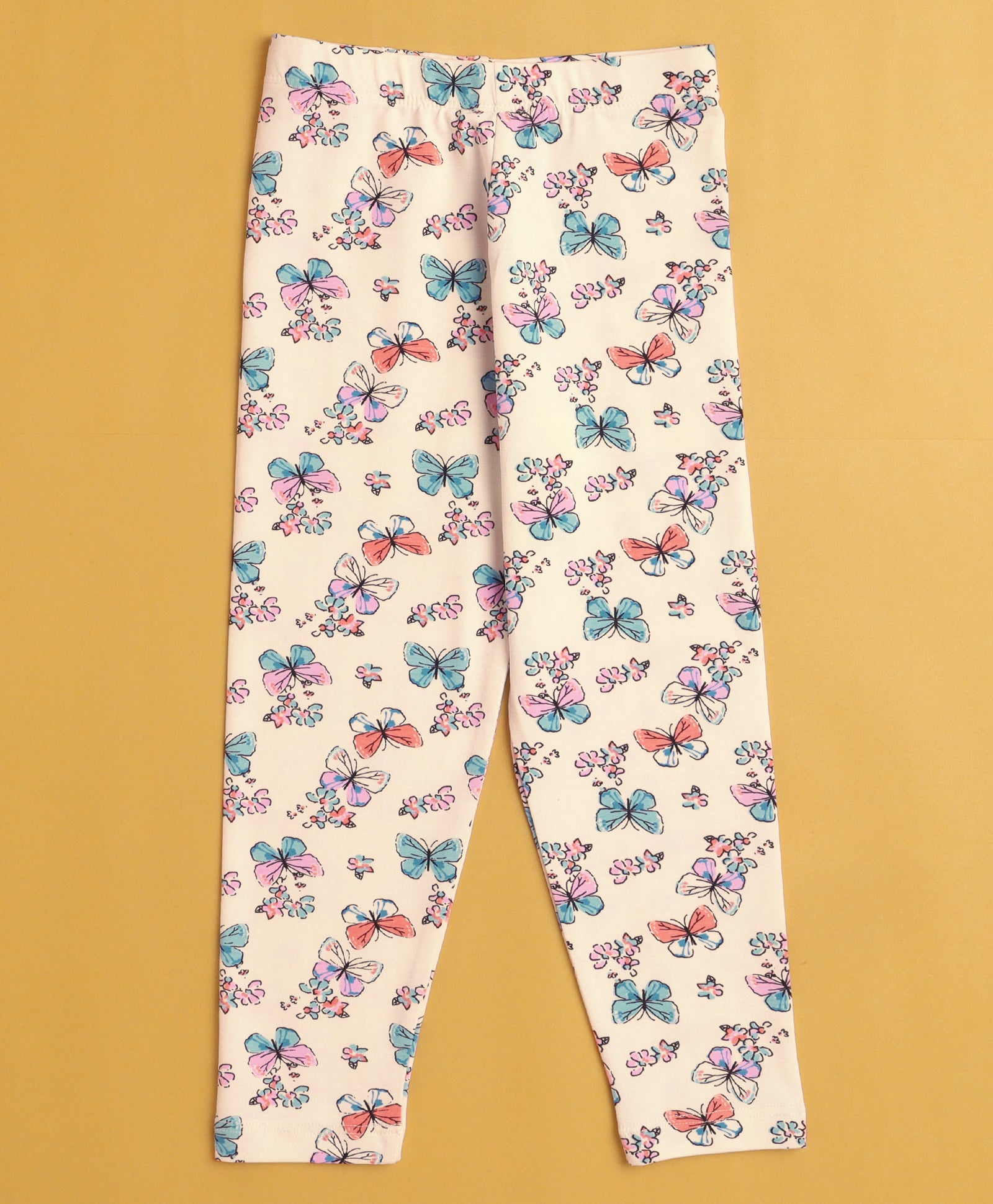 Girls Leggings Black & Cream Pack of 2