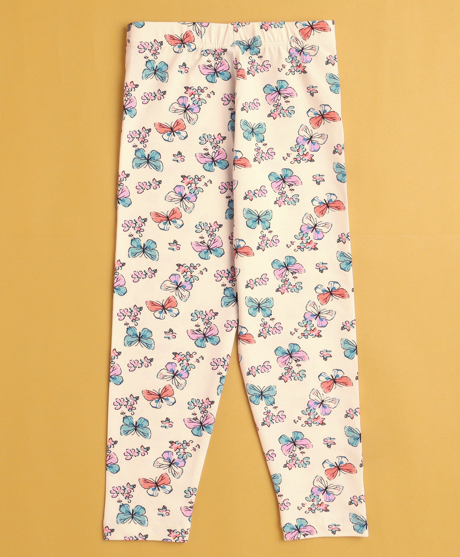 Girls Leggings Black & Cream Pack of 2