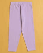 Bumzee Lavender & White Graphic Print Leggings, Pack of 2, 100% Cotton