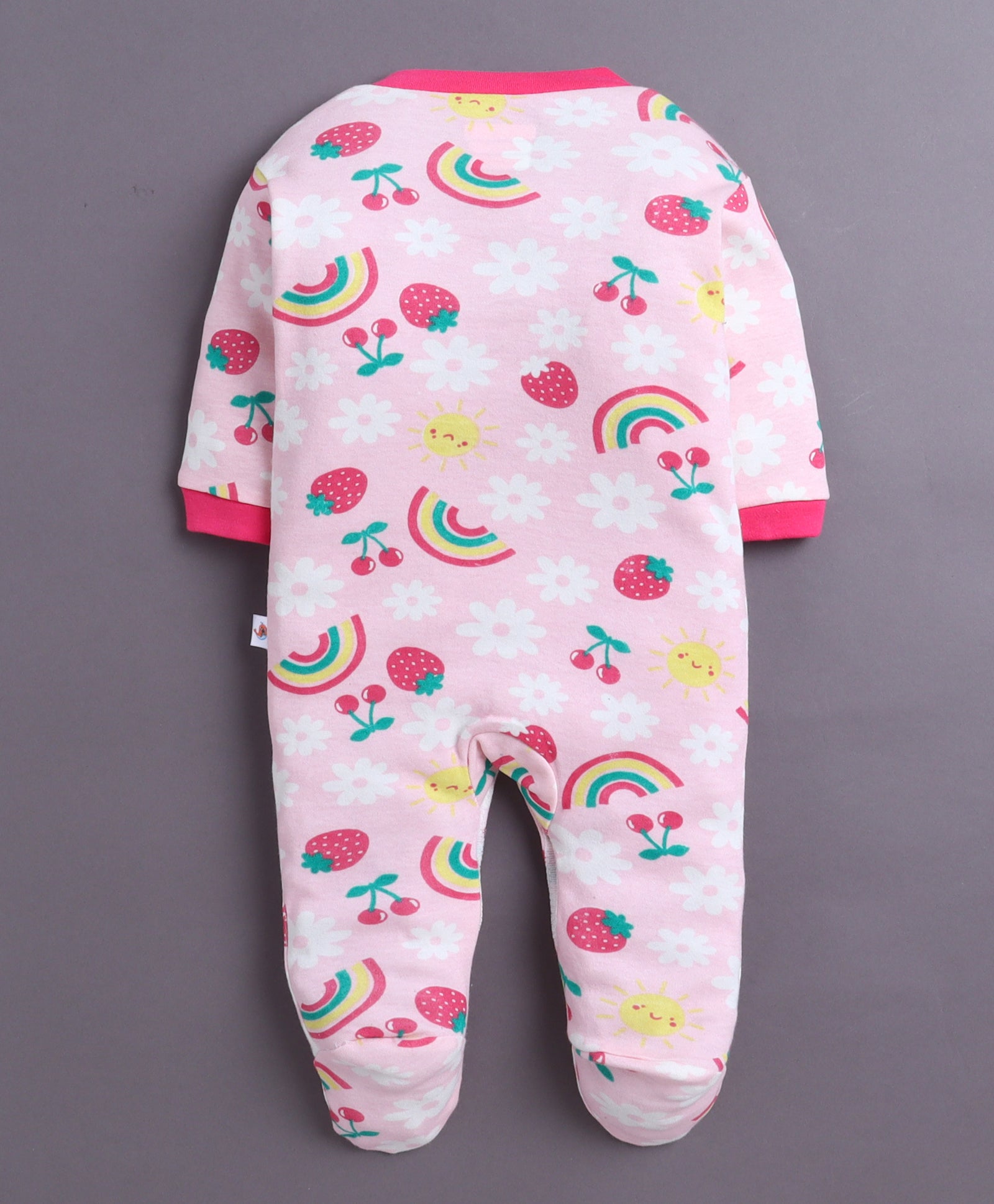 Pink & Baby Pink Baby Girls Full Sleeves Sleepsuit Pack Of 3
