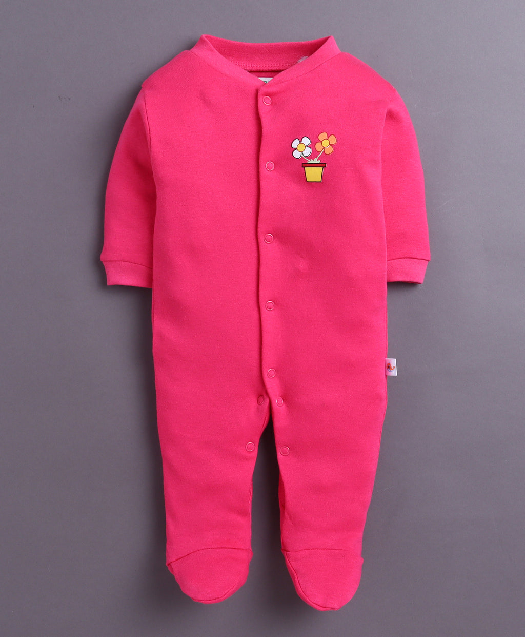Bumzee Pink & Baby Pink Floral Print Sleepsuit, Pack of 3, Full Sleeves