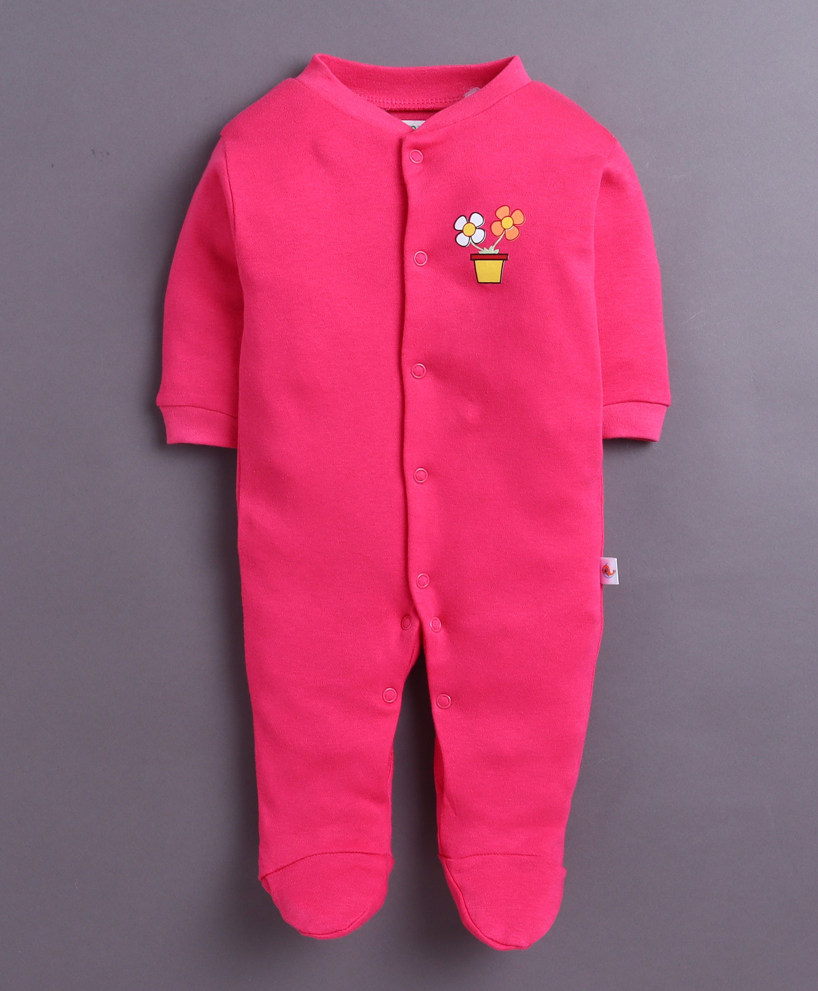 Pink & Baby Pink Baby Girls Full Sleeves Sleepsuit Pack Of 3