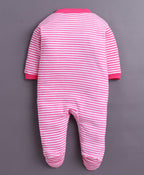 Bumzee Pink & Baby Pink Floral Print Sleepsuit, Pack of 3, Full Sleeves