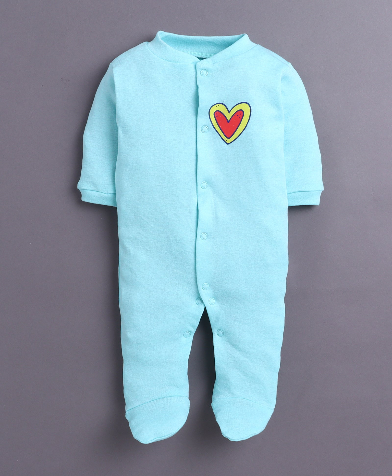 Mint Green & White Baby Girls Full Sleeves Sleepsuit Pack Of 3