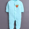 Mint Green & White Baby Girls Full Sleeves Sleepsuit Pack Of 3