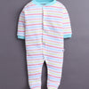 Mint Green & White Baby Girls Full Sleeves Sleepsuit Pack Of 3