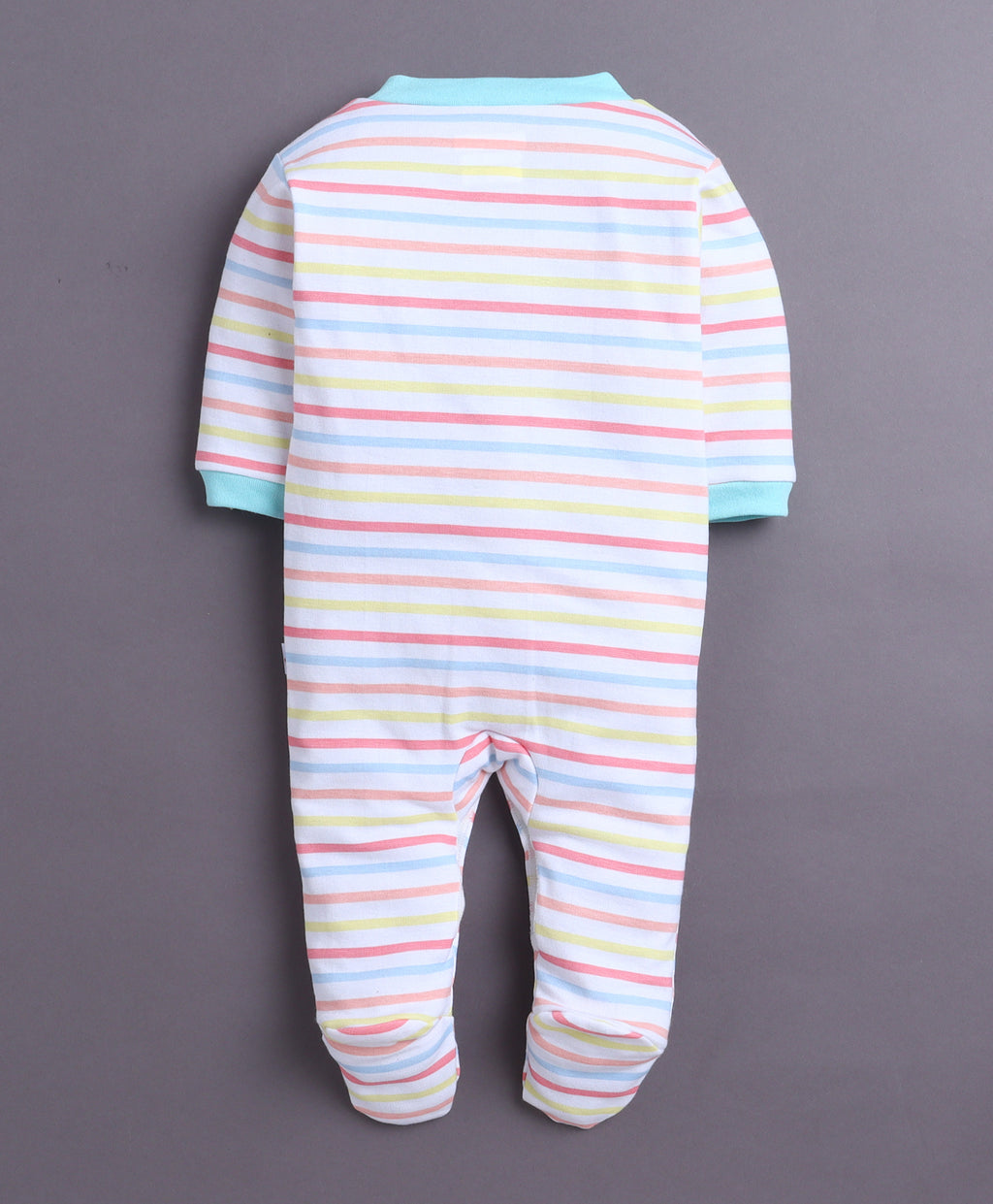 Bumzee Mint Green & White Graphic Print Sleepsuit, Pack of 3, Full Sleeves