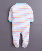 Bumzee Mint Green & White Graphic Print Sleepsuit, Pack of 3, Full Sleeves