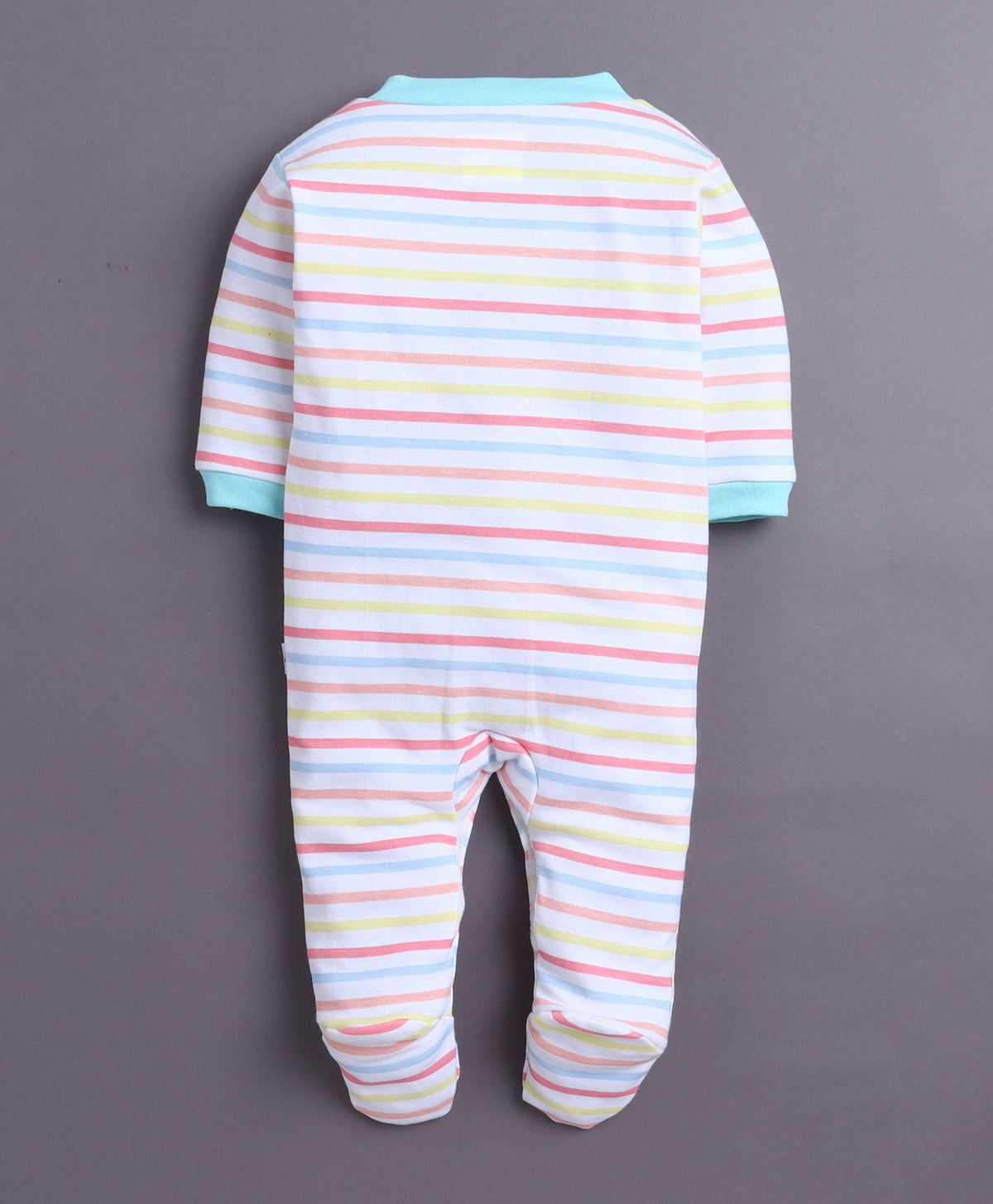 Bumzee Mint Green & White Graphic Print Sleepsuit, Pack of 3, Full Sleeves