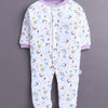 Lavender & White Baby Girls Full Sleeves Sleepsuit Pack Of 3