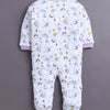 Lavender & White Baby Girls Full Sleeves Sleepsuit Pack Of 3