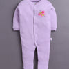 Lavender & White Baby Girls Full Sleeves Sleepsuit Pack Of 3