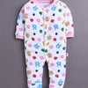 Baby Pink & White Baby Girls Full Sleeves Sleepsuit Pack Of 3