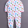 Baby Pink & White Baby Girls Full Sleeves Sleepsuit Pack Of 3
