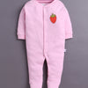 Baby Pink & White Baby Girls Full Sleeves Sleepsuit Pack Of 3