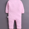 Baby Pink & White Baby Girls Full Sleeves Sleepsuit Pack Of 3