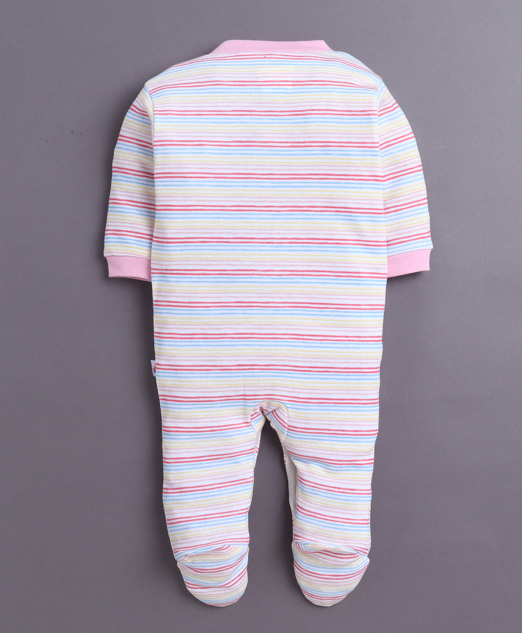 Bumzee Baby Pink & White Animal Print Sleepsuit, Pack of 3, Full Sleeves