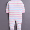 Baby Pink & White Baby Girls Full Sleeves Sleepsuit Pack Of 3
