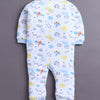 Sky Blue & White Baby Boys Full Sleeves Sleepsuit Pack Of 3
