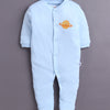 Sky Blue & White Baby Boys Full Sleeves Sleepsuit Pack Of 3