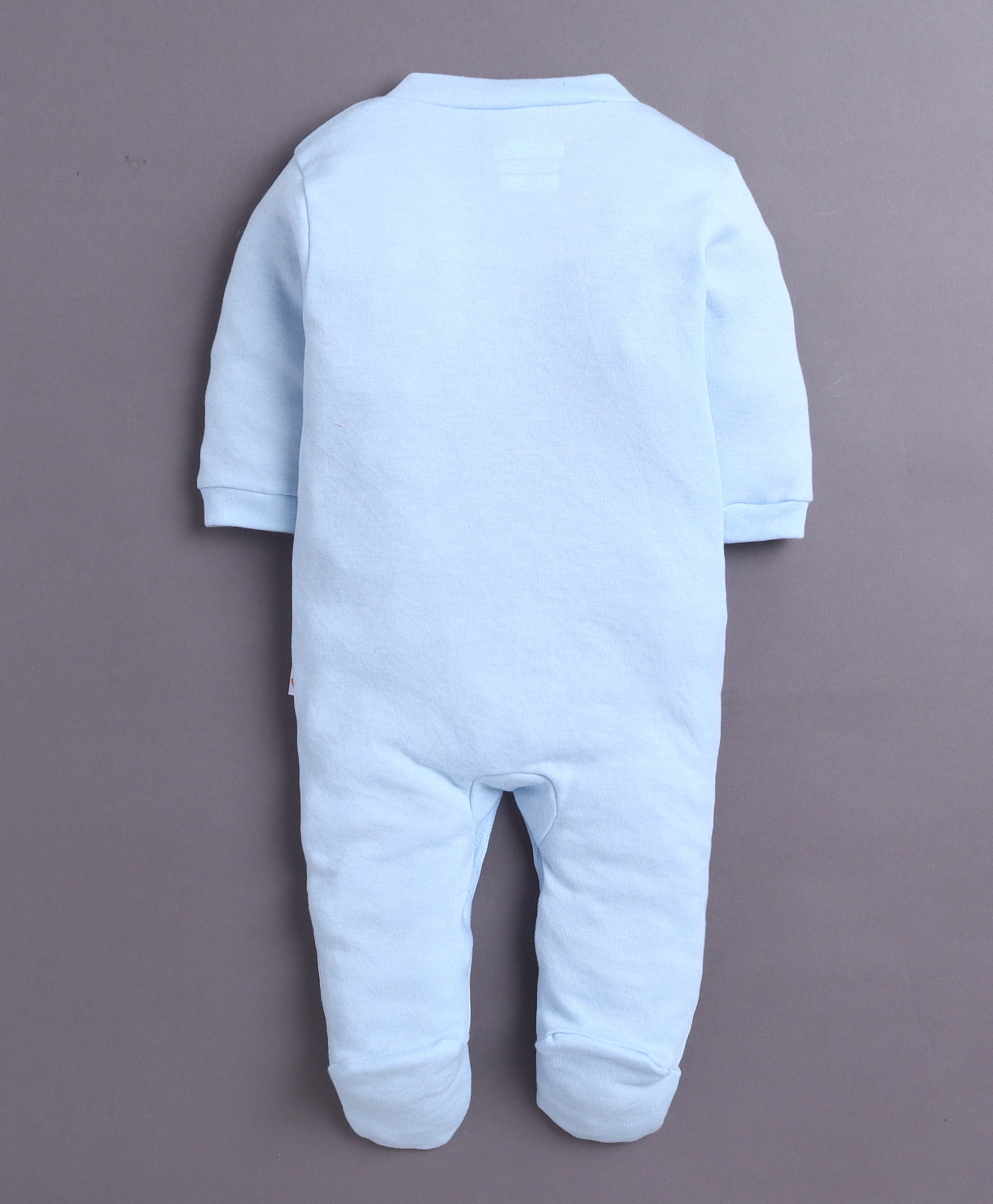 Sky Blue & White Baby Boys Full Sleeves Sleepsuit Pack Of 3
