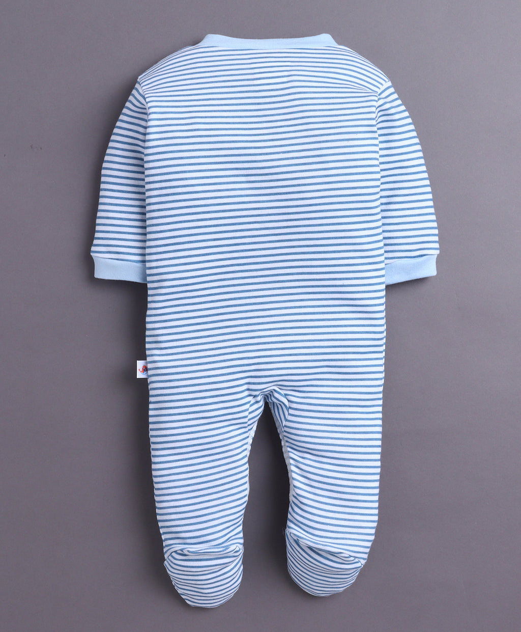 Bumzee Sky Blue & White Graphic Print Sleepsuit, Pack of 3, Full Sleeves