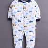 Navy & White Baby Boys Full Sleeves Sleepsuit Pack Of 3