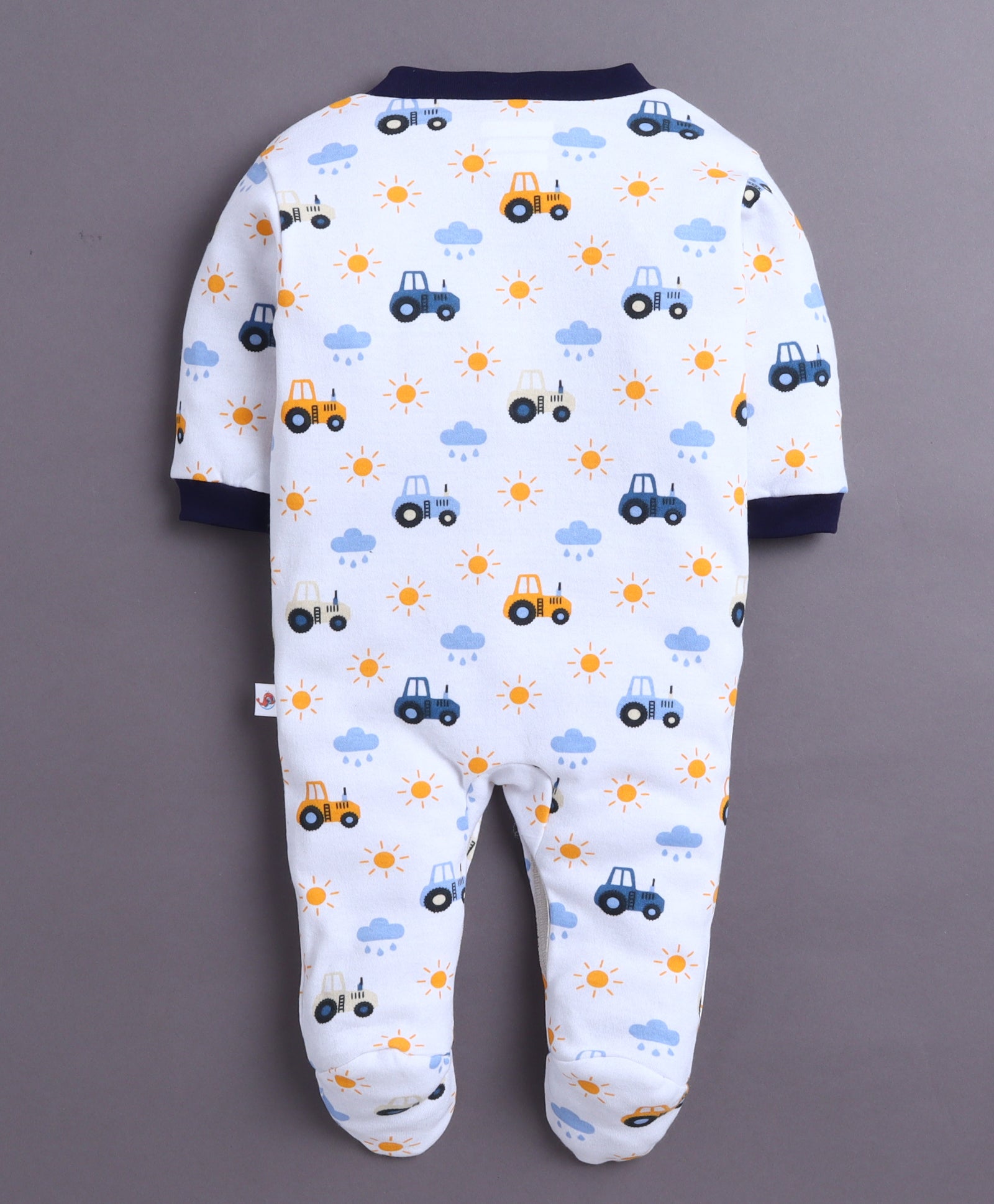 Navy & White Baby Boys Full Sleeves Sleepsuit Pack Of 3