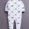 Navy & White Baby Boys Full Sleeves Sleepsuit Pack Of 3