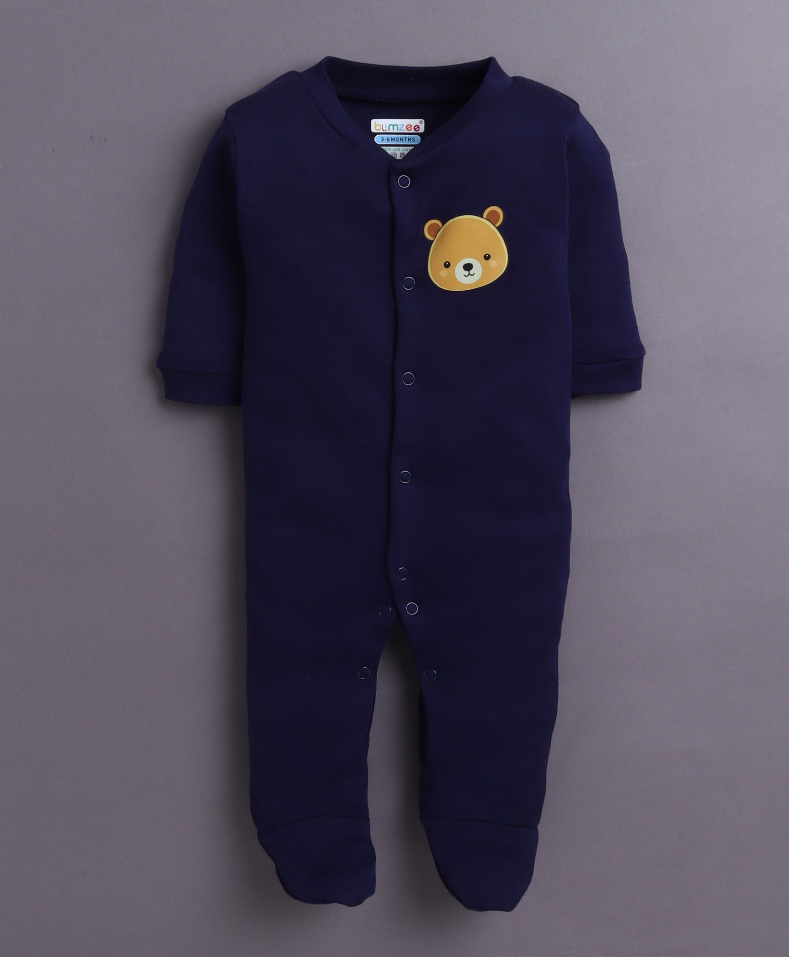 Navy & White Baby Boys Full Sleeves Sleepsuit Pack Of 3