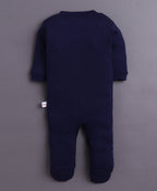 Bumzee Navy & White Graphic Print Sleepsuit, Pack of 3, Full Sleeves, 100% Cotton (Style Peb11017)
