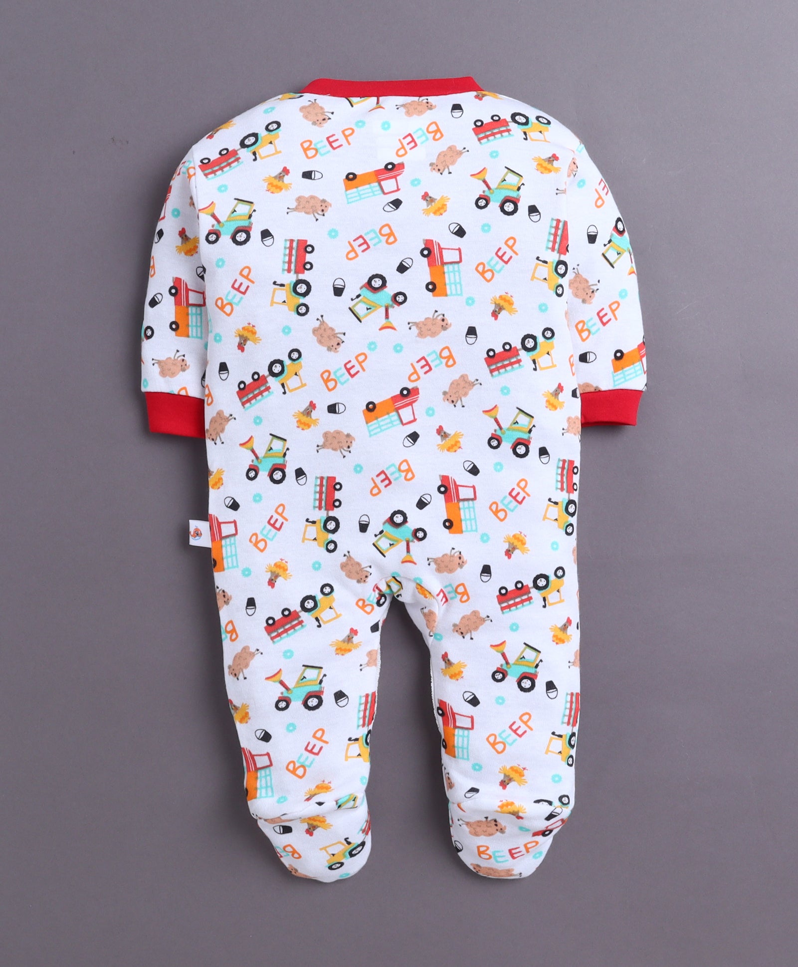 Red & White Baby Boys Full Sleeves Sleepsuit Pack Of 3