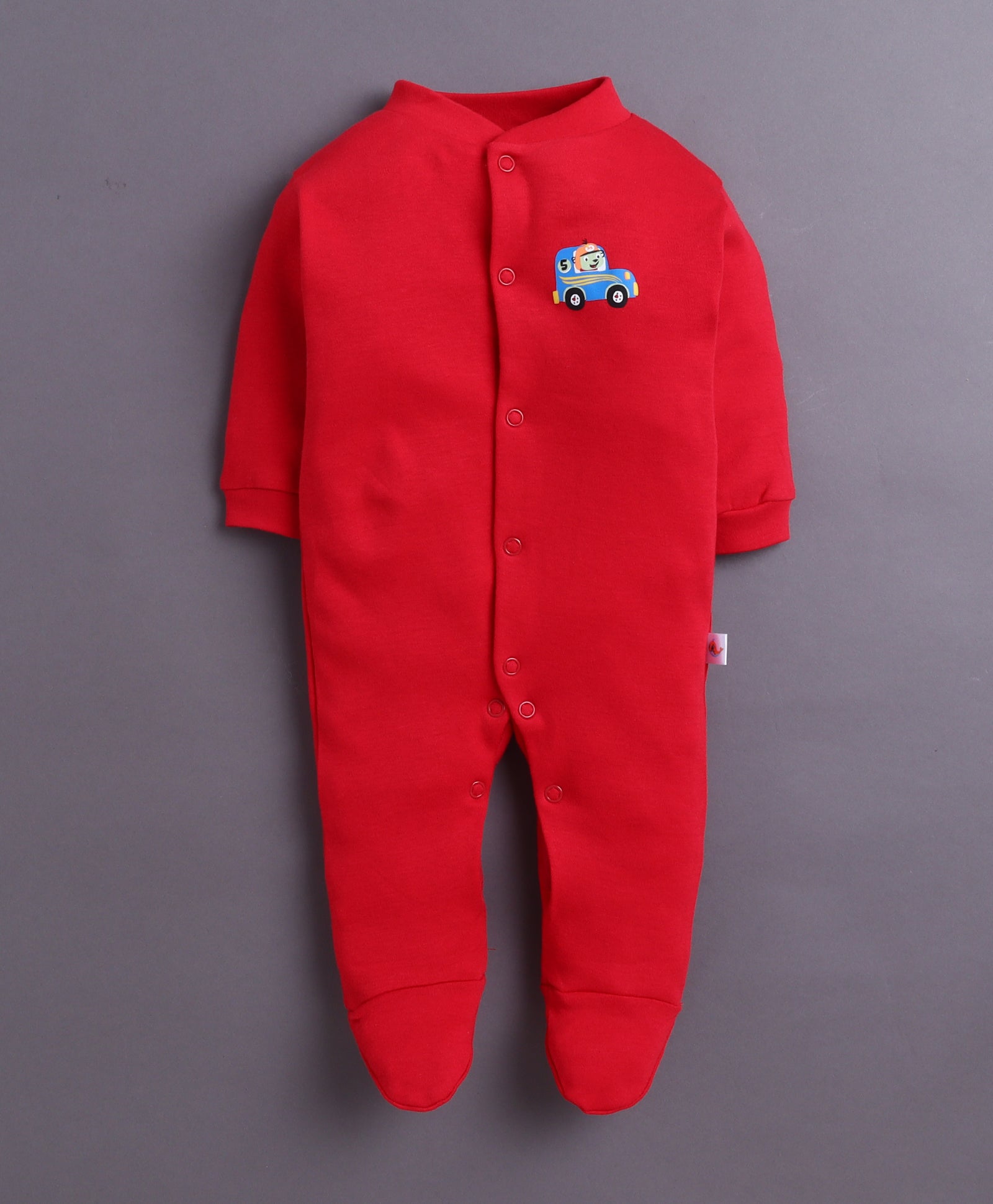 Red & White Baby Boys Full Sleeves Sleepsuit Pack Of 3