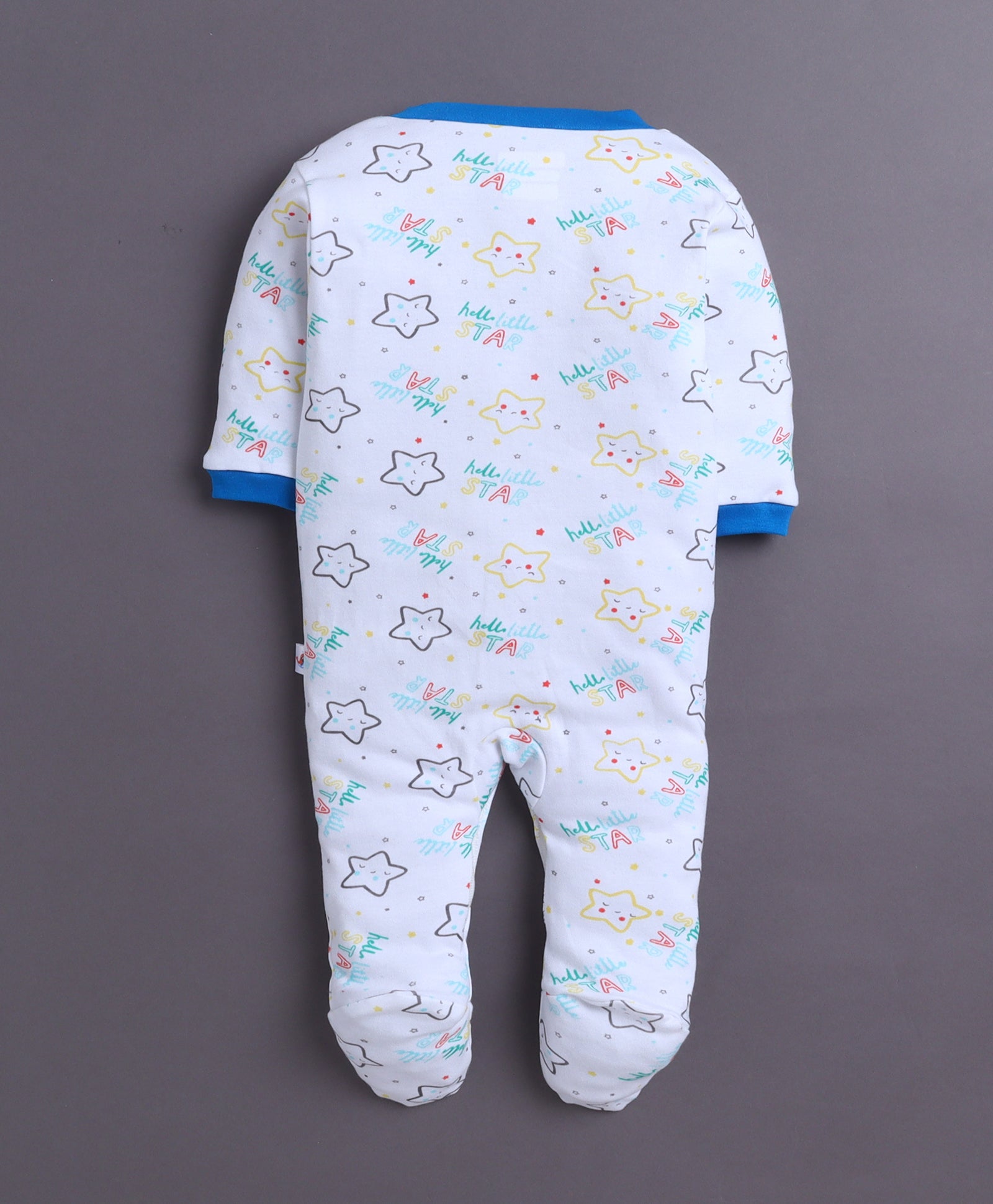 Royal Blue & White Baby Boys Full Sleeves Sleepsuit Pack Of 3
