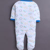 Royal Blue & White Baby Boys Full Sleeves Sleepsuit Pack Of 3