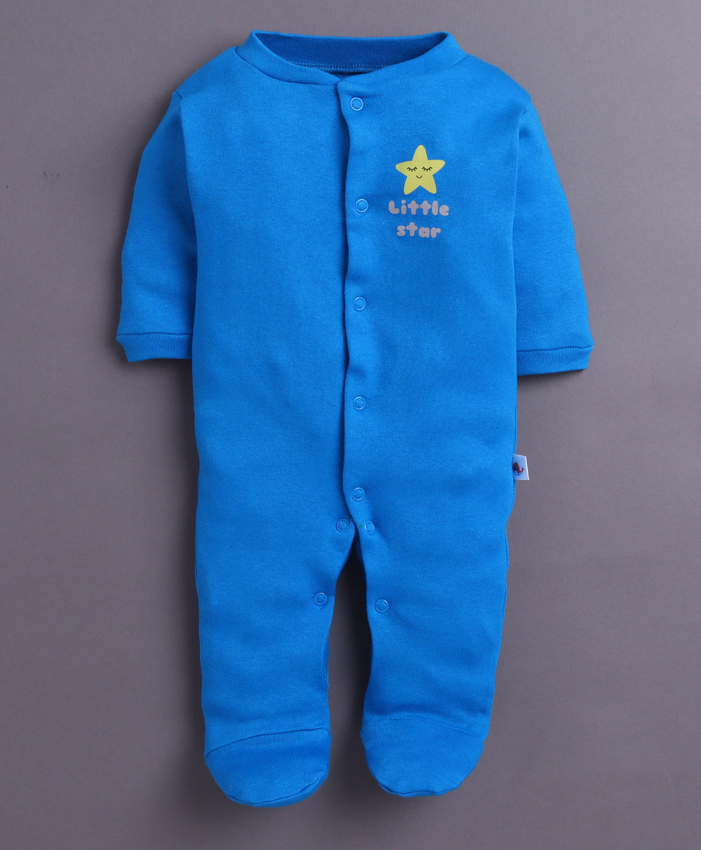 Bumzee Royal Blue & White Graphic Print Sleepsuit, Pack of 3, Full Sleeves