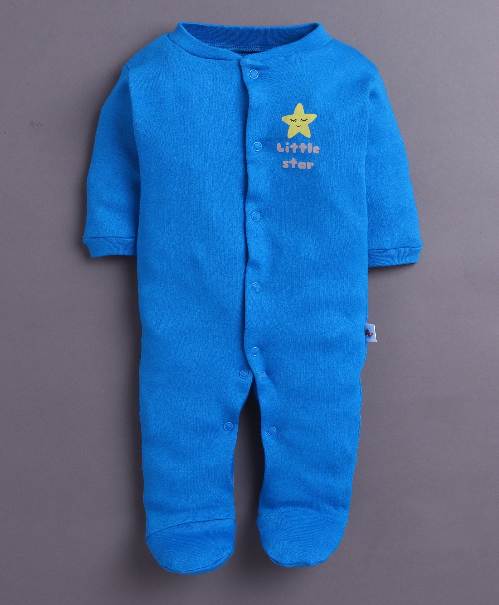 Royal Blue & White Baby Boys Full Sleeves Sleepsuit Pack Of 3