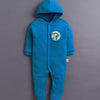 Royal Blue & White Baby Boys Full Sleeves Hooded Sleepsuit Pack Of 2