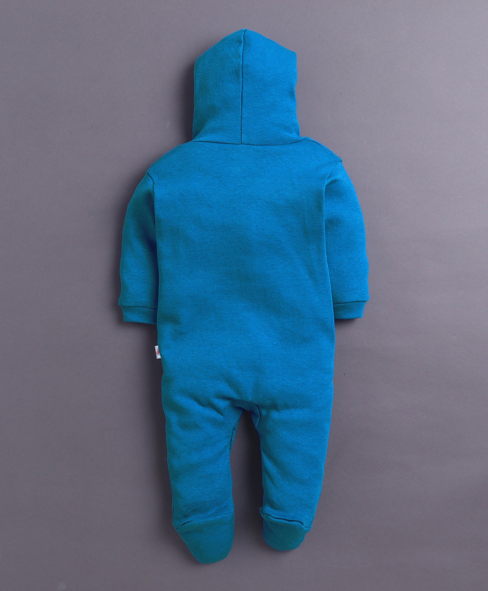 Royal Blue & White Baby Boys Full Sleeves Hooded Sleepsuit Pack Of 2