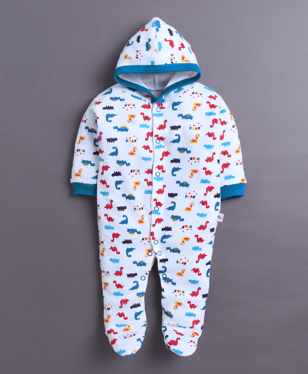 Bumzee Royal Blue & White Animal Print Sleepsuit, Pack of 2, Full Sleeves