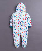 Bumzee Royal Blue & White Animal Print Sleepsuit, Pack of 2, Full Sleeves