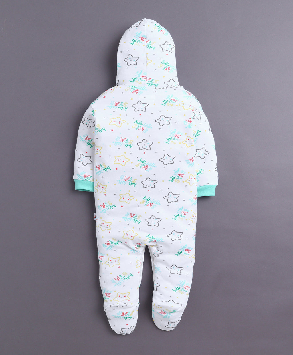 Bumzee Mint Green & White Graphic Print Sleepsuit, Pack of 2, Full Sleeves