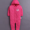 Pink & White Baby Girls Full Sleeves Hooded Sleepsuit Pack Of 2