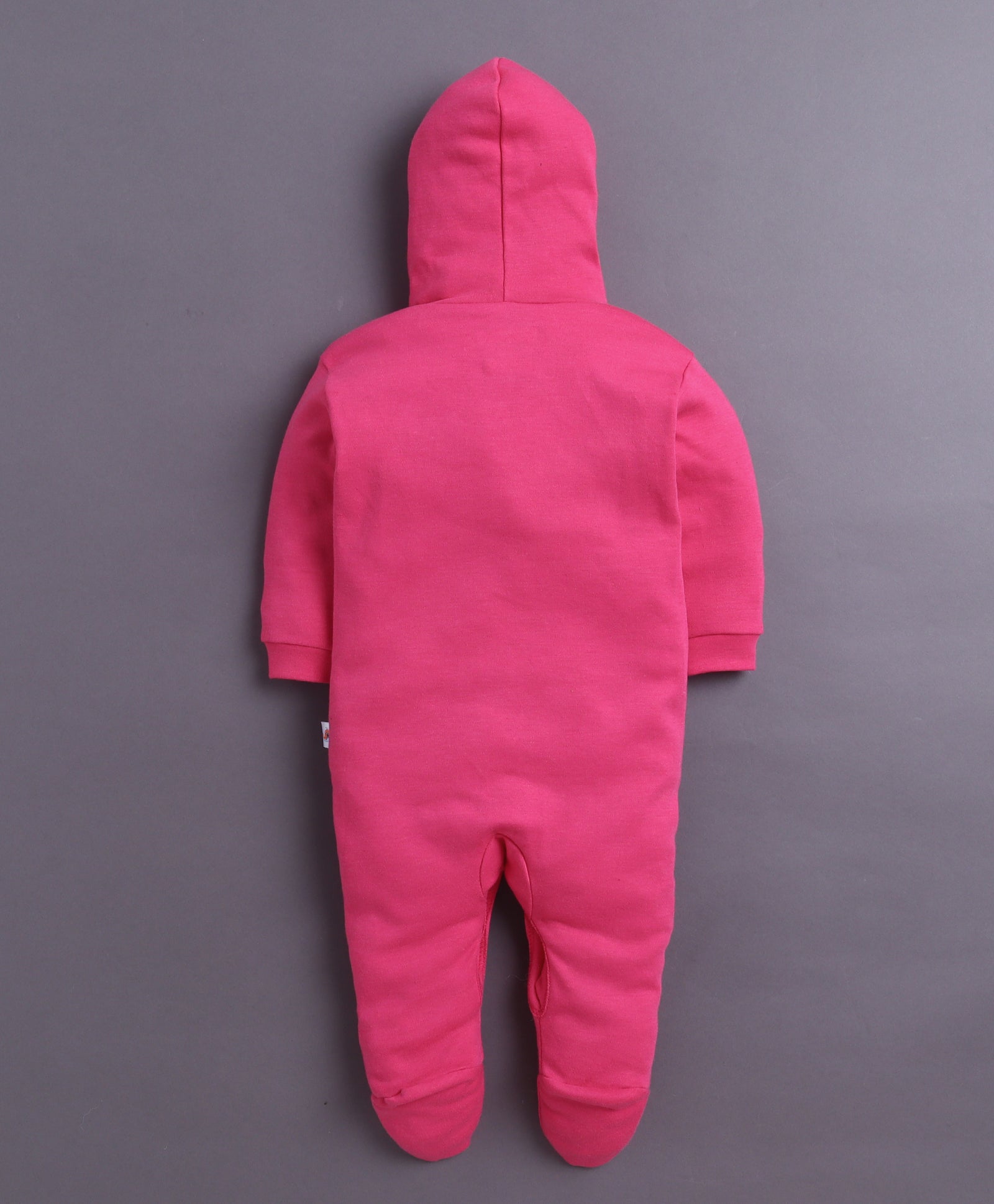 Pink & White Baby Girls Full Sleeves Hooded Sleepsuit Pack Of 2