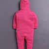 Pink & White Baby Girls Full Sleeves Hooded Sleepsuit Pack Of 2